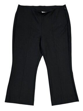 Chico's Black Lightweight Juliet Flared Pull On Ankle Pants Front Seams Capsule